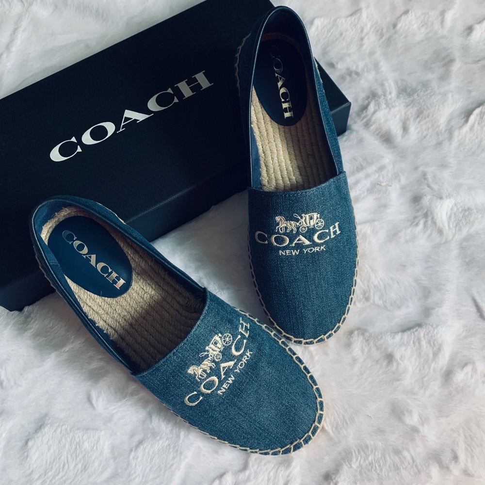 Blue coach espadrilles
